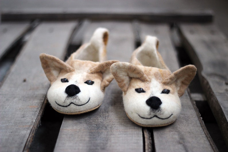 Dog Welsh slippers handmade wool shoes toy Etsy