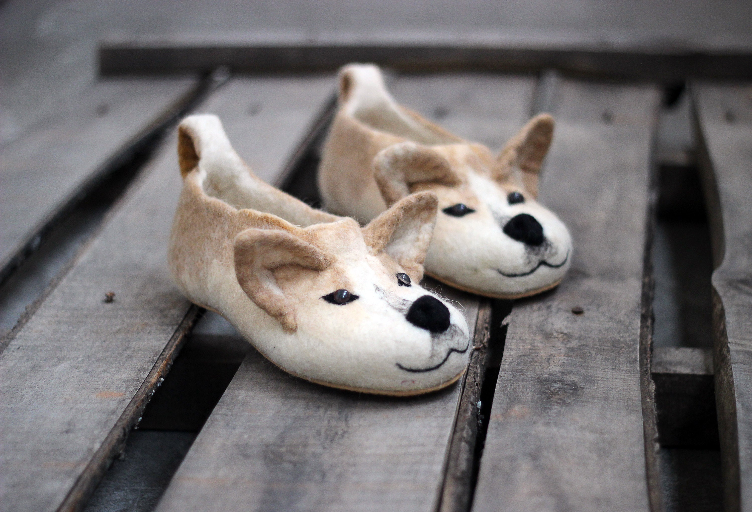 Dog Welsh slippers handmade wool shoes toy Etsy
