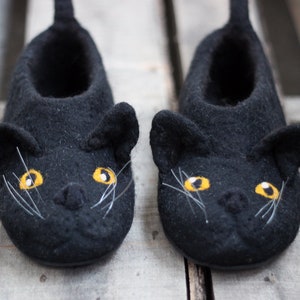 Mystic Black Cat Slippers, Bombay Cat, Personalized Slippers by Photo ...