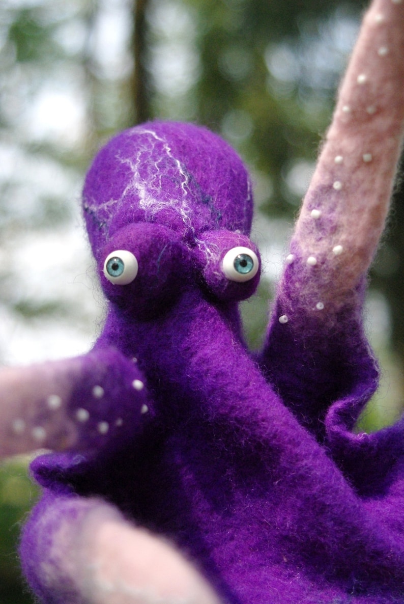 Hand Puppet Octopus. Felted Puppet Doll Toy Sea Moster Etsy