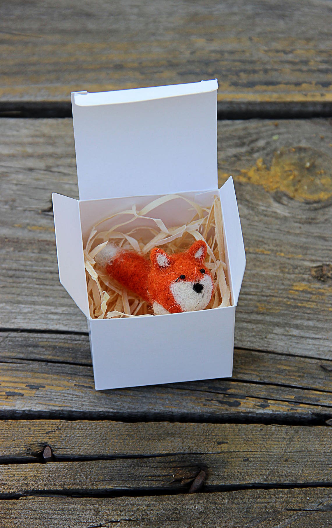 Miniature fox wool felted dollhouse animal mini toy. Etsy