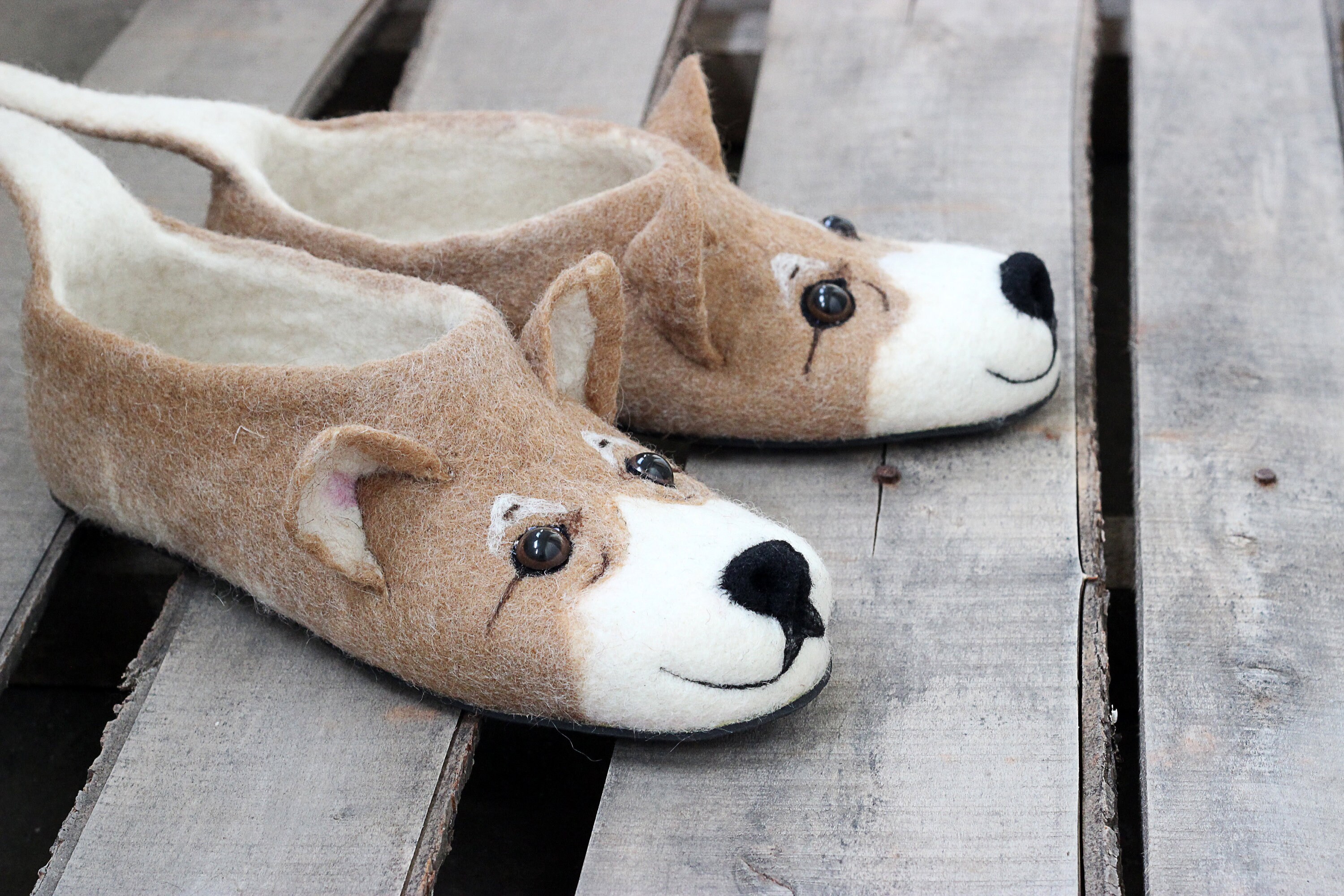 Premium Welsh Dog Slippers Handmade Wool Shoes Toy Etsy UK