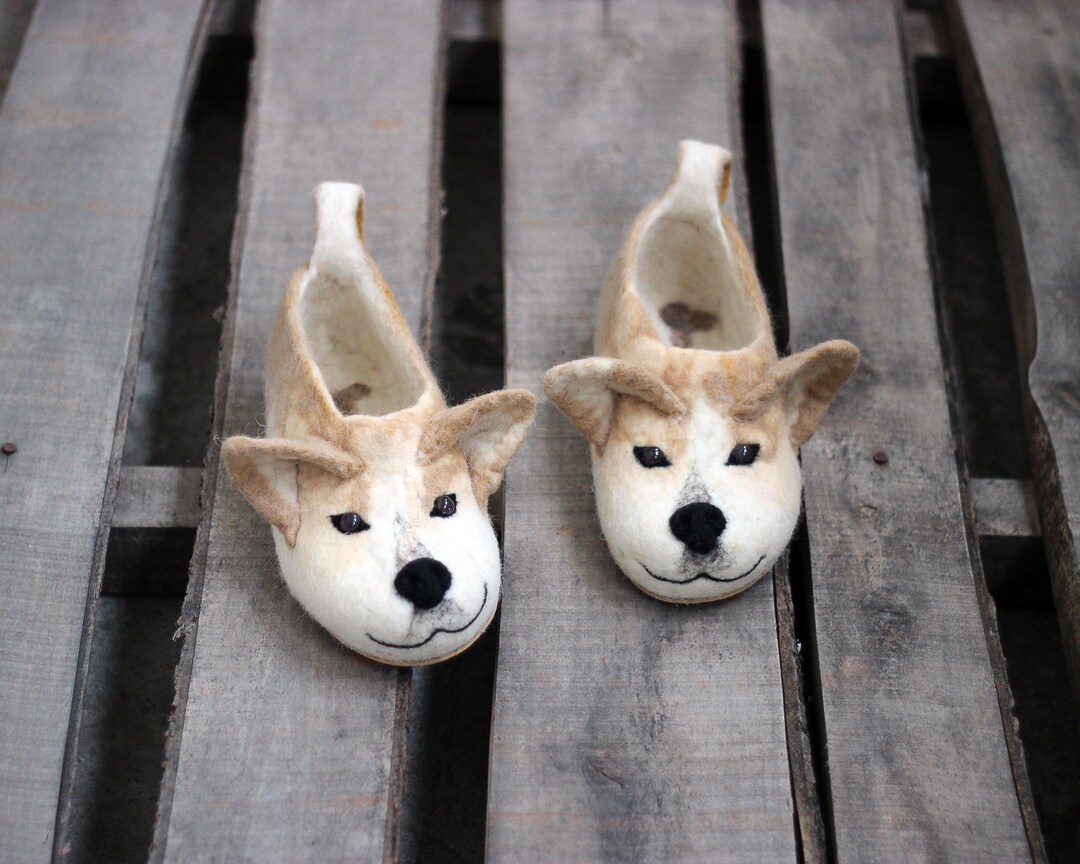 Dog Welsh Slippers Handmade Wool Shoes Toy Etsy