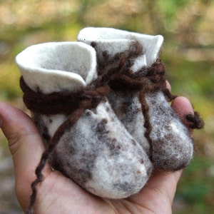Wool felted bootees newborn infant first shoes, all sizes, Booties, felt, baby, child, children, kids, boys, girls image 2
