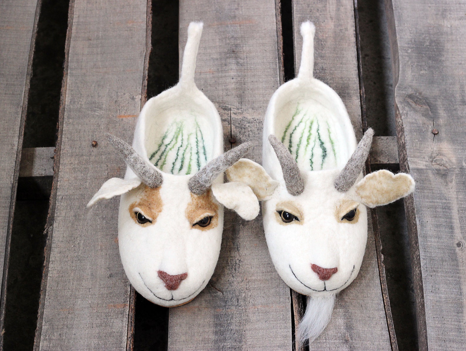 Goat Exclusive Slippers Farm Animals Custom Handmade Felt Etsy