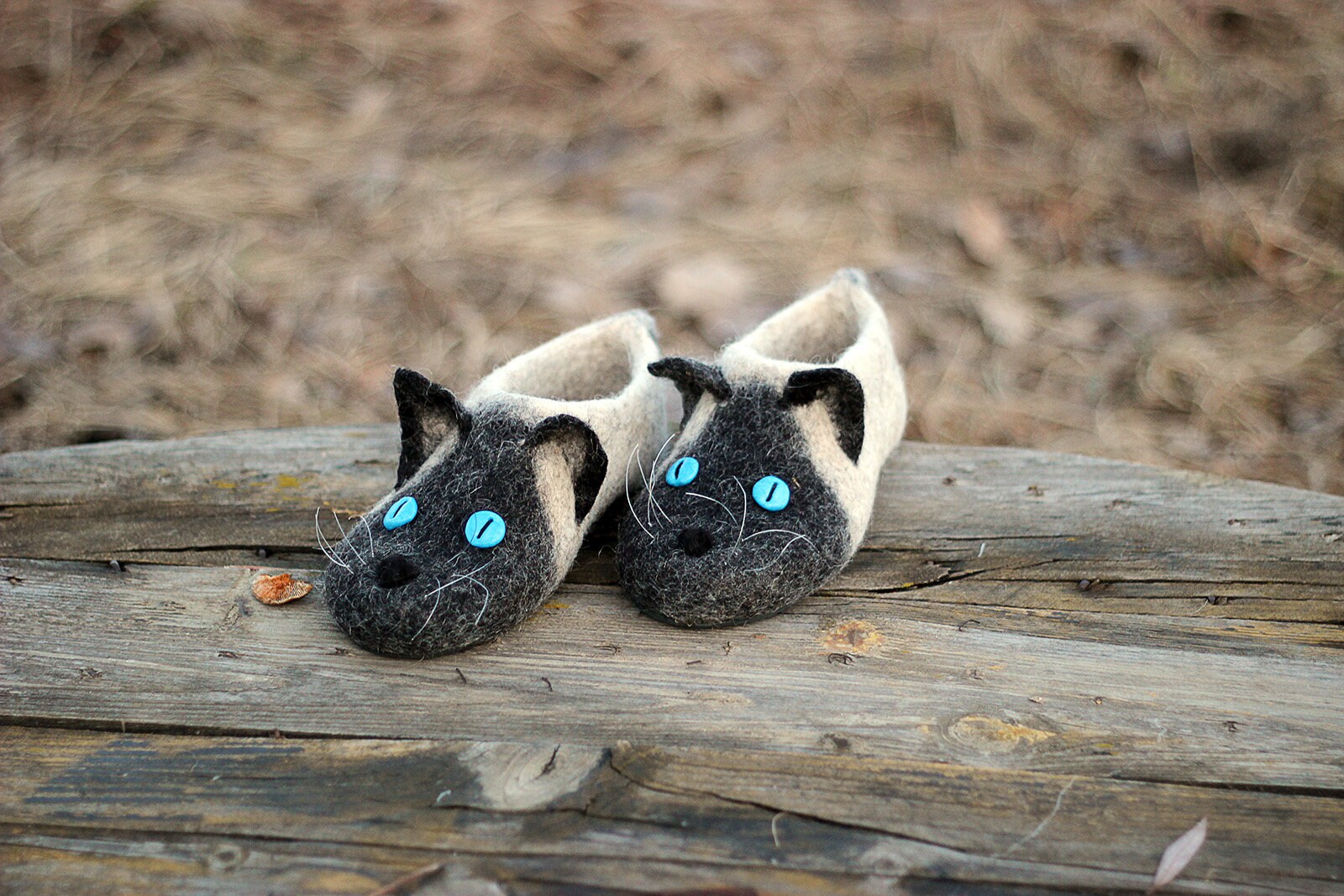 Siamese cats slippers buttons eyes Himalayan cats Burmese | Etsy