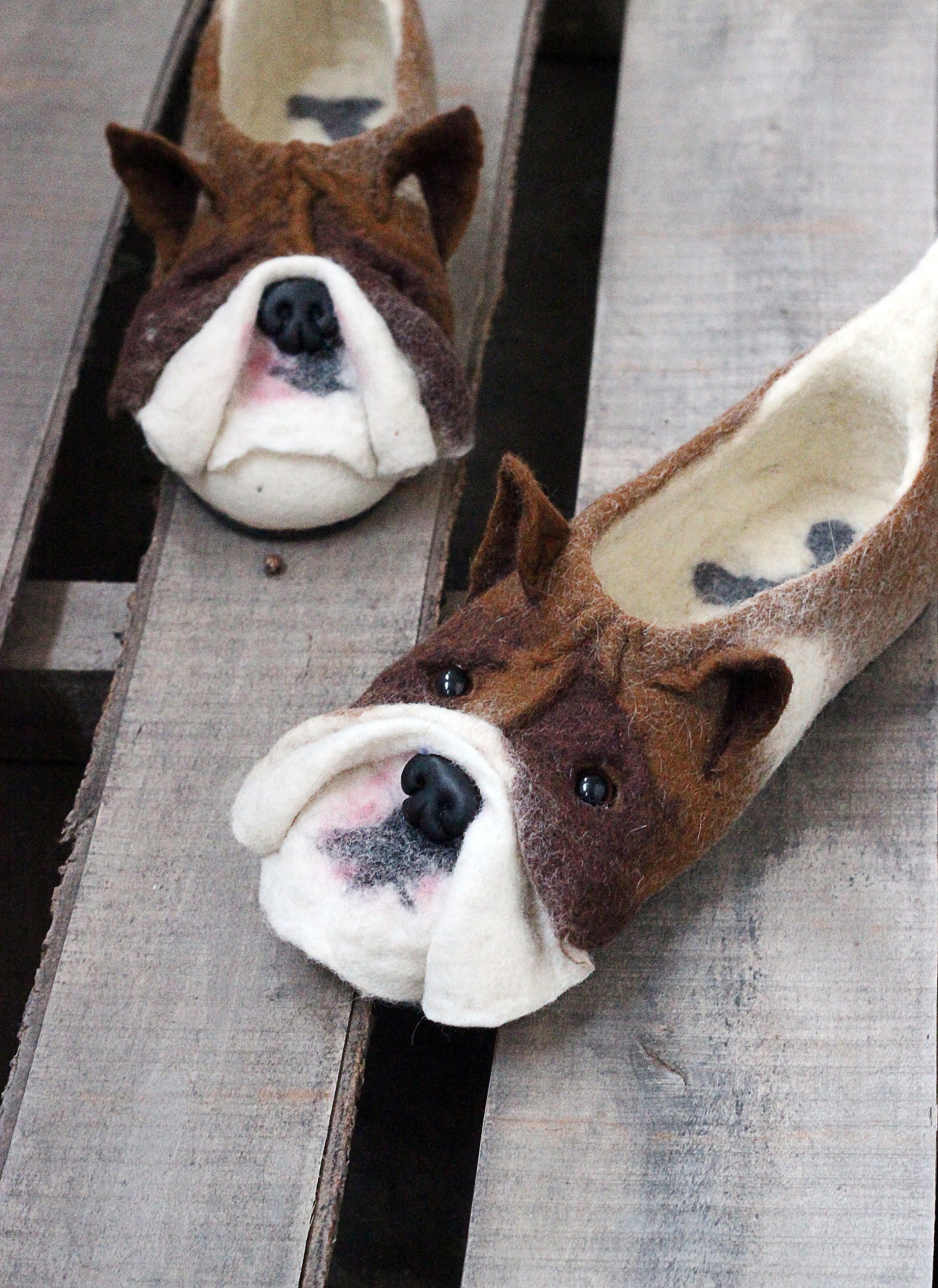 Bulldog Slippers Plush Dog Slippers - Etsy New Zealand