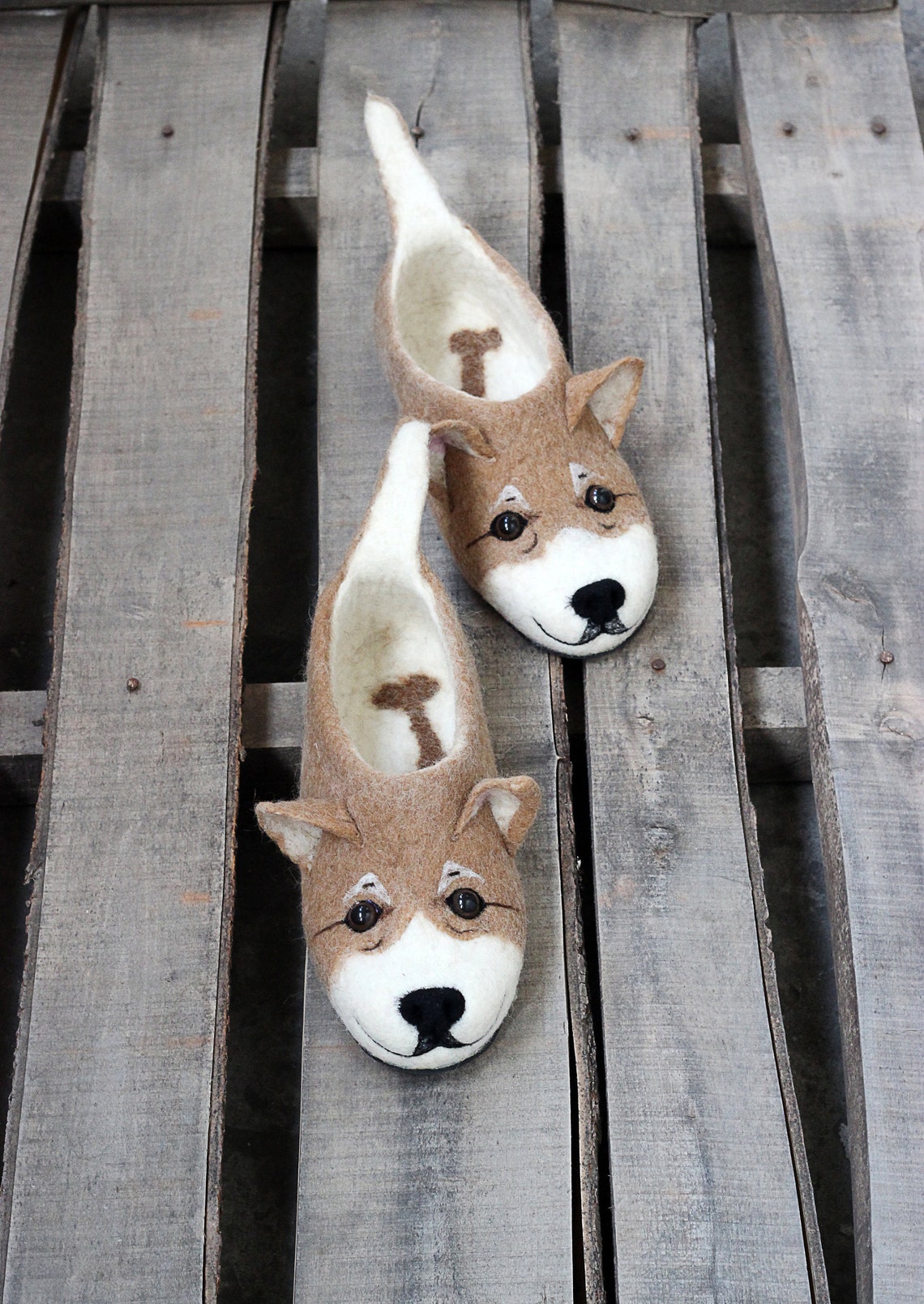 Premium Welsh Dog Slippers Handmade Wool Shoes Toy Etsy