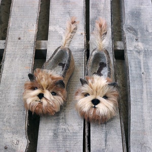 Premium York Terrier custom dog slippers, felted Yorkshire, personalized, wool, mini dog toy shoes, felt, flat slippers, home, felting image 10
