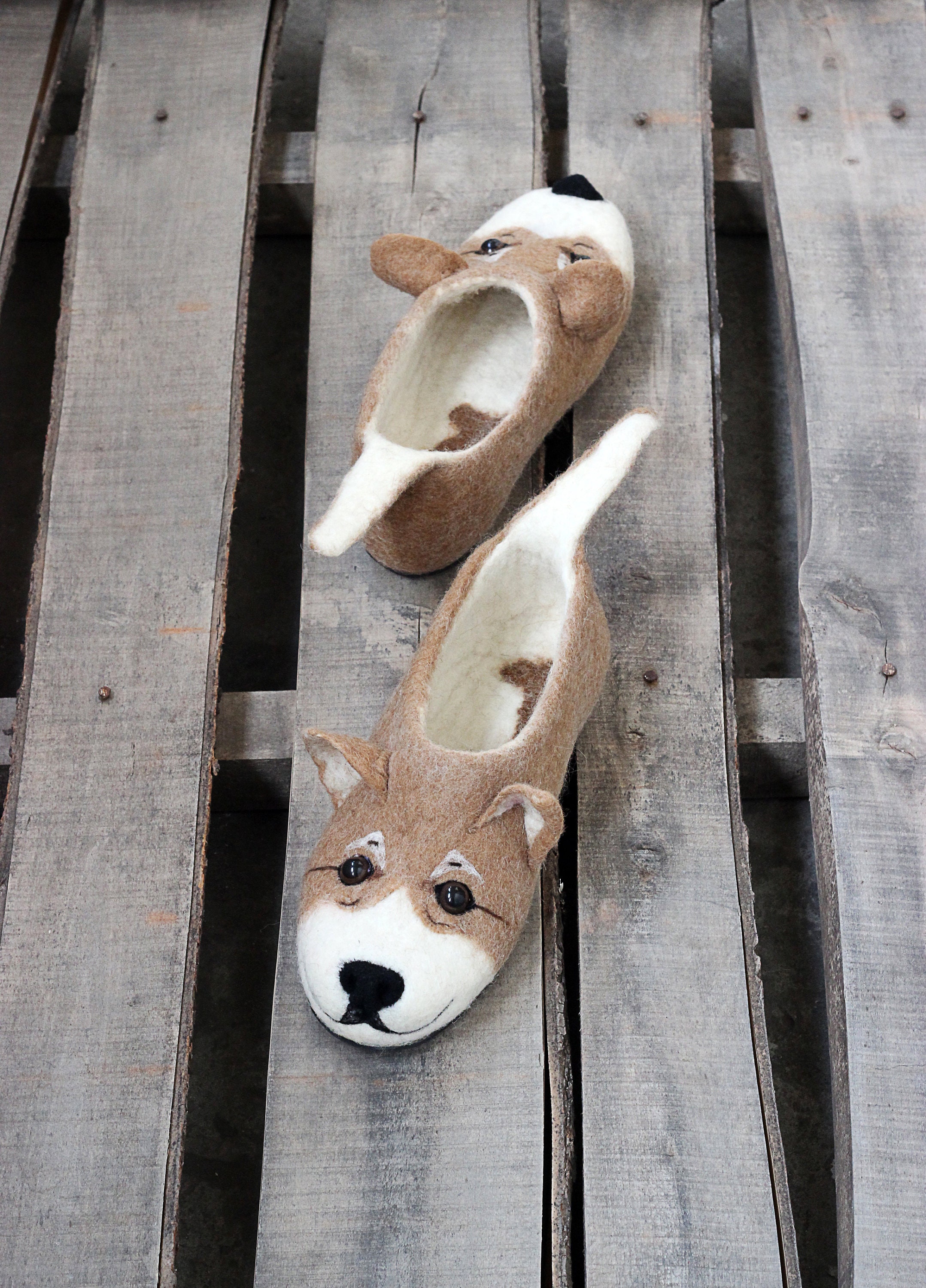 Premium Welsh Dog Slippers Handmade Wool Shoes Toy Etsy UK