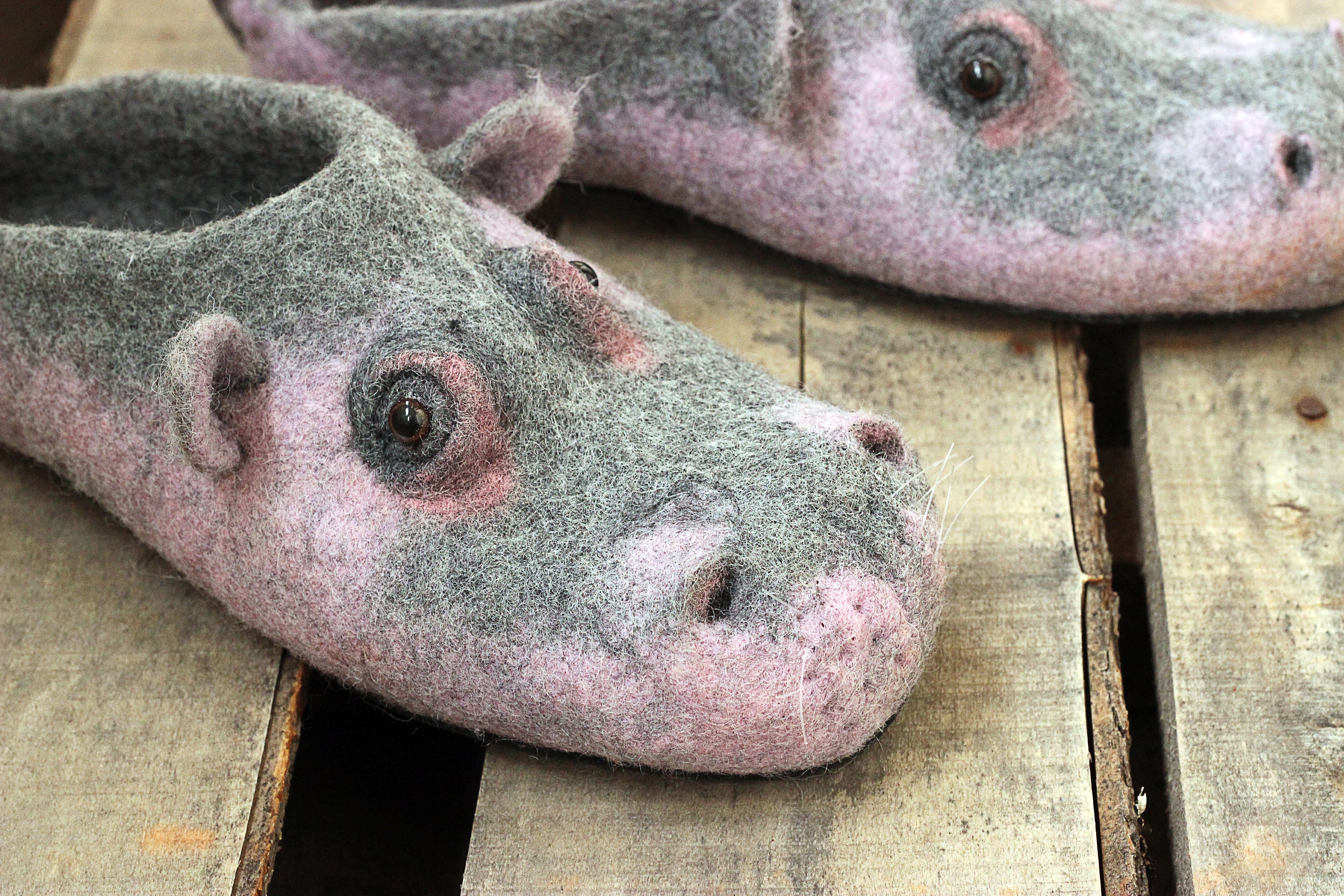 half acht hobby Ervaren persoon Hippopotamus Exclusive Felted Slippers Hippo Eco Shoes - Etsy Israel