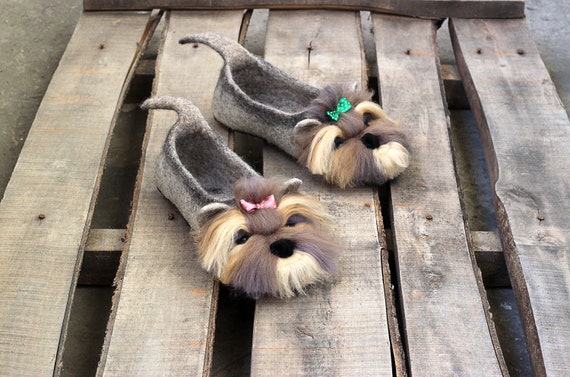 Fuzzy hotsell dog slippers