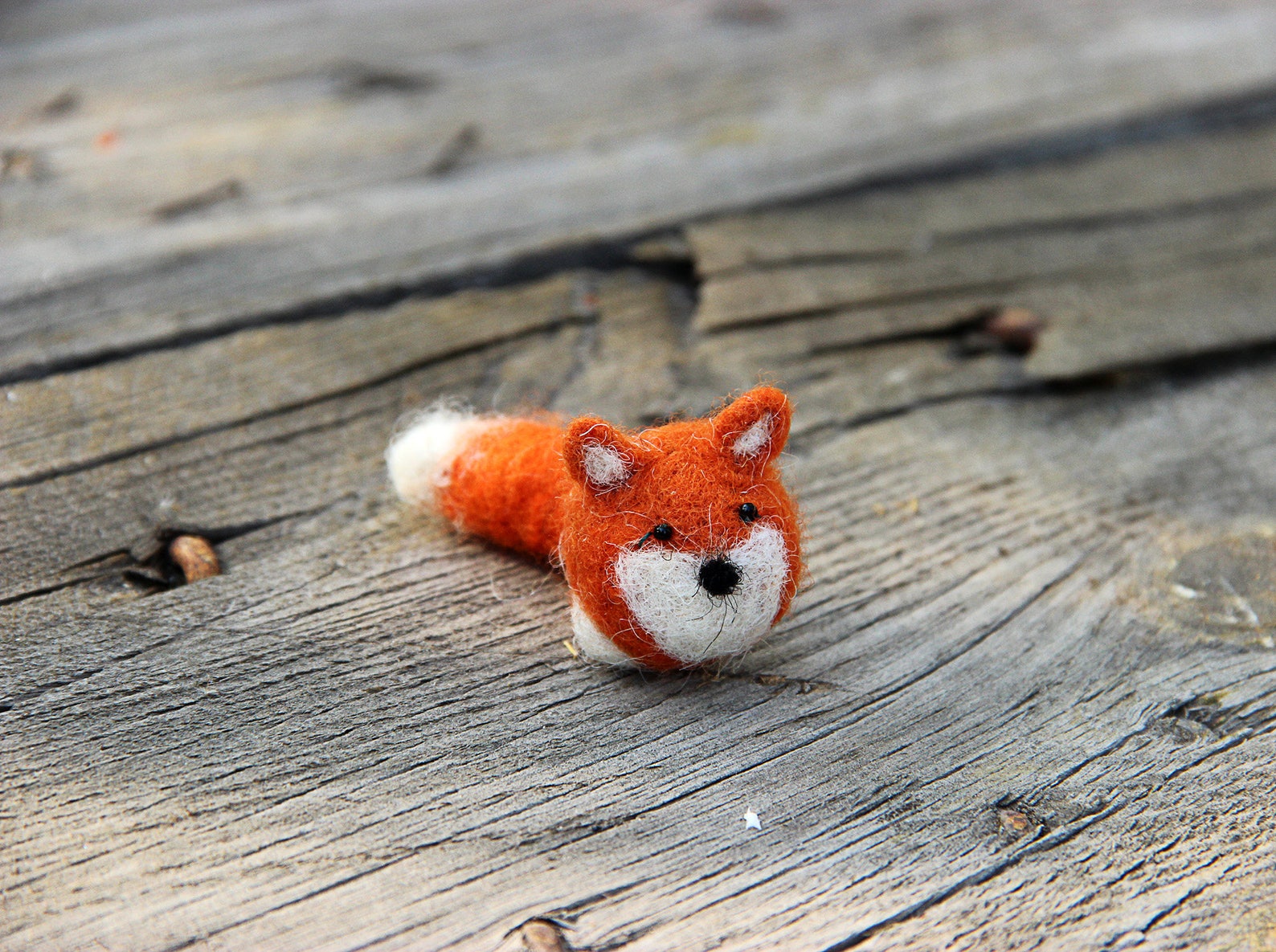 Miniature fox wool felted dollhouse animal mini toy. Etsy