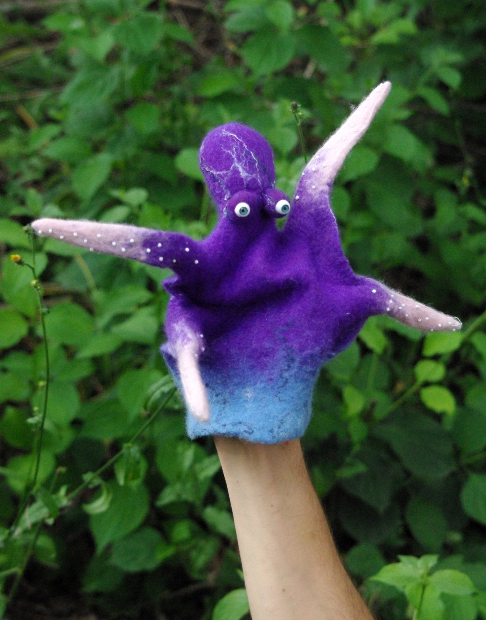 Hand puppet Octopus. Felted puppet doll toy sea moster Etsy España