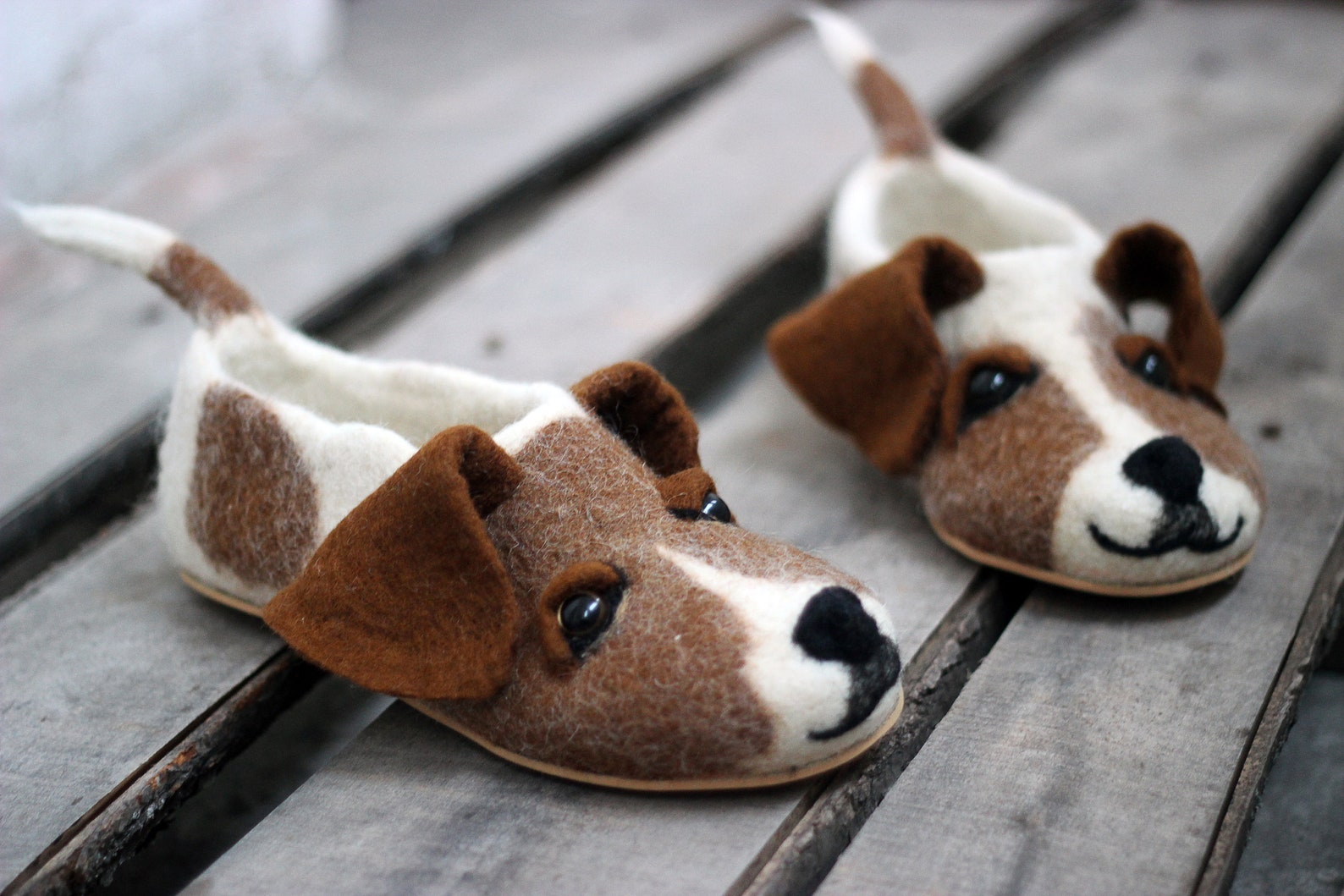Jack Russel Terrier Premium Custom Dog Slippers Felted JRT - Etsy UK