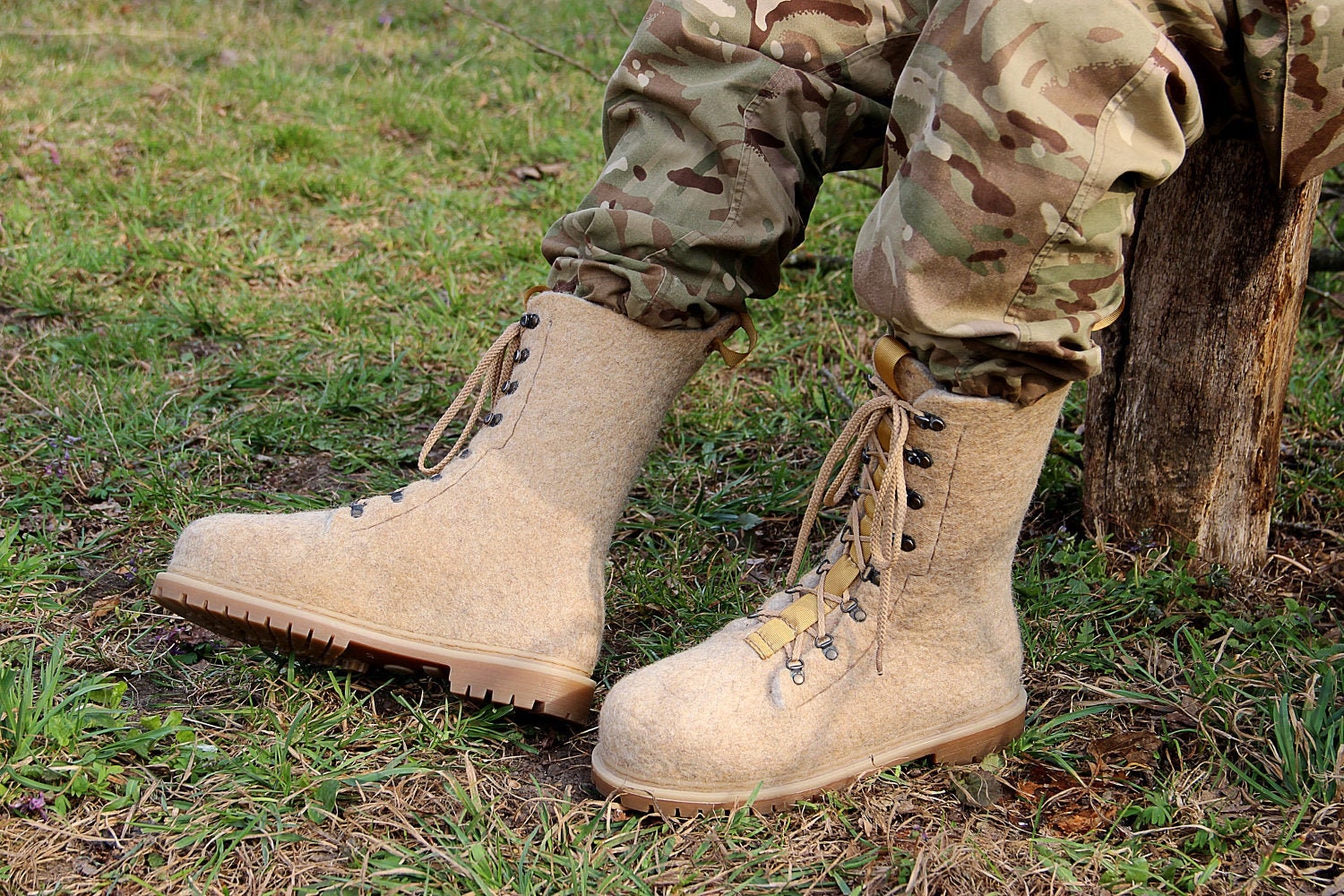 Military tactical boots wool felted laced snow boots Etsy