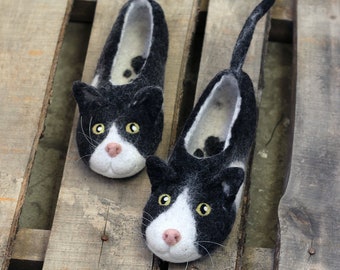 Tuxedo cat slippers sale