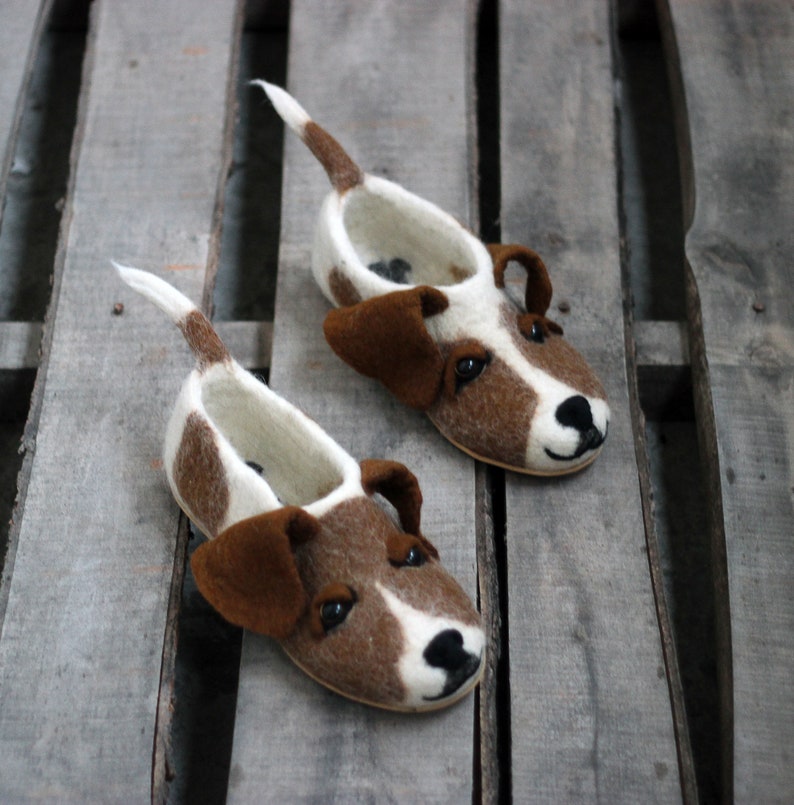 Jack Russel Terrier Premium Custom Dog Slippers Felted JRT - Etsy UK