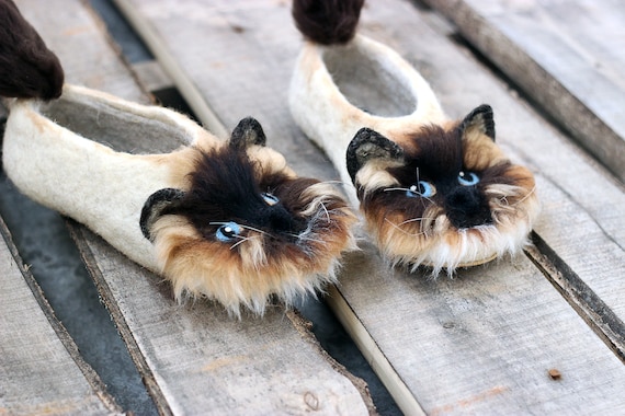 Balinese Cats Slippers Javanese Long Haired Siamese Burmese Etsy