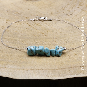 925 silver bracelet Turquoise bracelet minimal bracelet handmade bracelet turquoise and silver unisex bracelet 925
