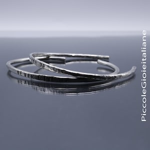 925 silver rigid bracelet, Personalized bracelet, Massive bracelet, Bangle bracelet, Smooth bracelet, Hammered bracelet