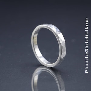Silver Ring 925 Ring banded Faith Maiden Ring handmade Ring Hammered Ring He and her Ring Unisex Ring Stackable