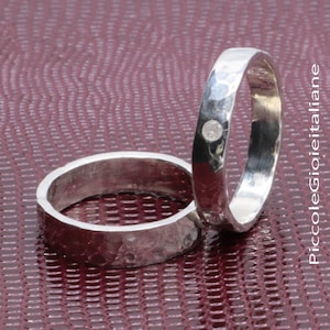 Silver Ring 925, diamond faith, faith engagement, hammered ring, unisex ring, band ring, band Ring, Woman ring