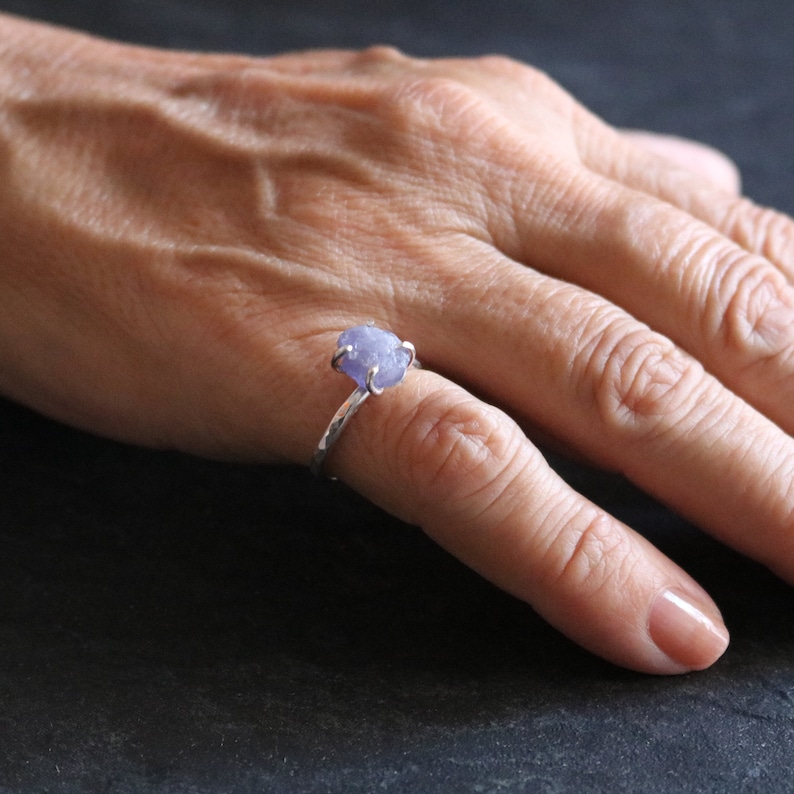 Anello Trillion Tanzanite: Argento Sterling 925, Pietra Preziosa Coltivata In Laboratorio - Italia - Foto 2