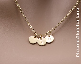 14k gold-filled initial necklace, disc necklace, personalized necklace, delicate necklace, charm necklace, letter necklace, gold necklace