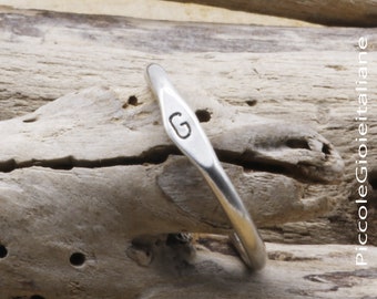 925 Silver Ring, Letter Ring, Custom Ring, Stackable Ring, Handmade Ring, Unisex Ring, Simple Ring