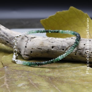 Emerald Bracelet, silver bracelet 925, minimal bracelet, gemstone bracelet, green bracelet, handmade bracelet