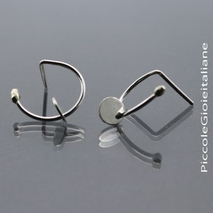 Orecchini argento 925, Orecchini cerchio, Orecchini personalizzati, Orecchini lettera, Orecchini artigianali, Orecchini moderni