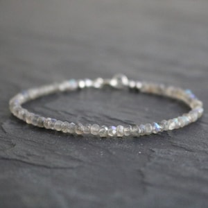 Labradorite Bracelet, Sterling Silver Bracelet 925, Minimalist Bracelet, Handcrafted Bracelet Precious Stones Bracelet Fashion Bracelet
