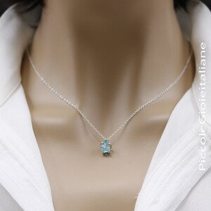 Silver necklace 925 and raw apatitis, necklace with apatite, Hard stone necklace, handcrafted necklace, pendant necklace, raw stone necklace