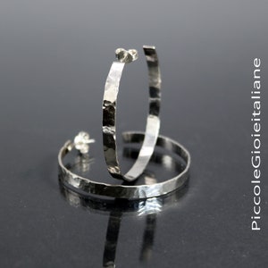 925 silver earrings, circle earrings, large earrings, minimal earrings, handcrafted earrings, hammered earrings, ring earrings