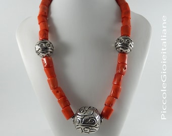 Necklace Coral Bamboo Necklace coral and silver necklace particular necklace modern necklace balls Necklace fashion necklace