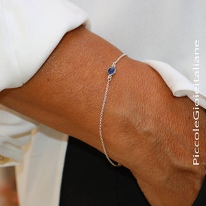 Bracelet with Cyanite and chain bracelet minimal bracelet natural gemstone Silver Bracelet sterling925 Handmade Bracelet