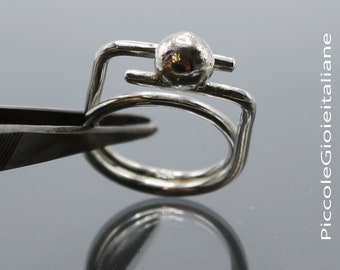 Silver Ring 925, Contemporary Ring, Handmade Ring, Nugget Ring, Particular Ring, Geometric Ring, Original Ring