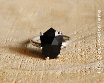 Ring Onyx Silver Ring 925 black ring handmade ring woman ring with Silver and onyx ring