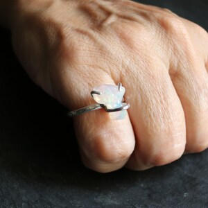 Anello grezzo matrimonio pietra preziosa opale etiope naturale 5,05 ct