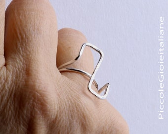 925 silver ring, contemporary Ring, hand made Ring, woman Ring, special Ring, stylized ring, hammered Ring