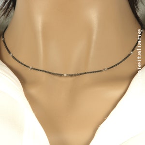 Collana Donna In Argento 925 Con Diamantini - Catena Delicata Ipoallergenica 40-61 Cm - Avotto