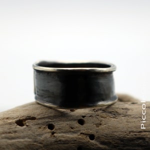 925 Silver Ring, Band Ring, Oxidized Ring, Handmade Ring, Band Ring, Wide Band Ring, Unisex Ring, Two-Tone Ring