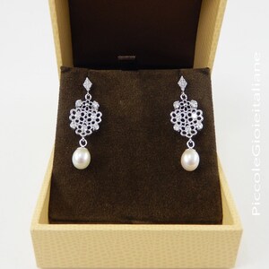 Pearl Earrings AAA Modern Earrings Wedding Silver Earrings with Zirconi Earrings Ceremony Elegant Earrings