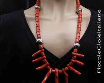Necklace Modern necklace coral necklace Red Necklace special Necklace silver necklace balls Necklace Handmade necklace gemstone