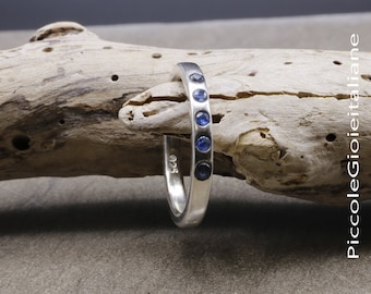 Blue sapphire ring 925 silver ring Natural sapphire ring Precious stone ring Semi-precious stone ring Women's ring Handcrafted ring