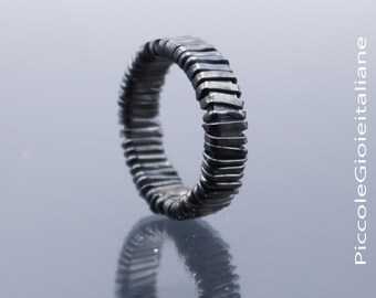 Multi-streng ring, 925 zilveren ring, gevlochten ring, handgemaakte ring, unisex ring, band ring, gewikkelde ring, geoxideerde ring