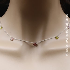 Tormalin necklace Silver necklace925 and tormalina necklace briolette necklace charms Necklace dandy necklace gold necklace filled choker