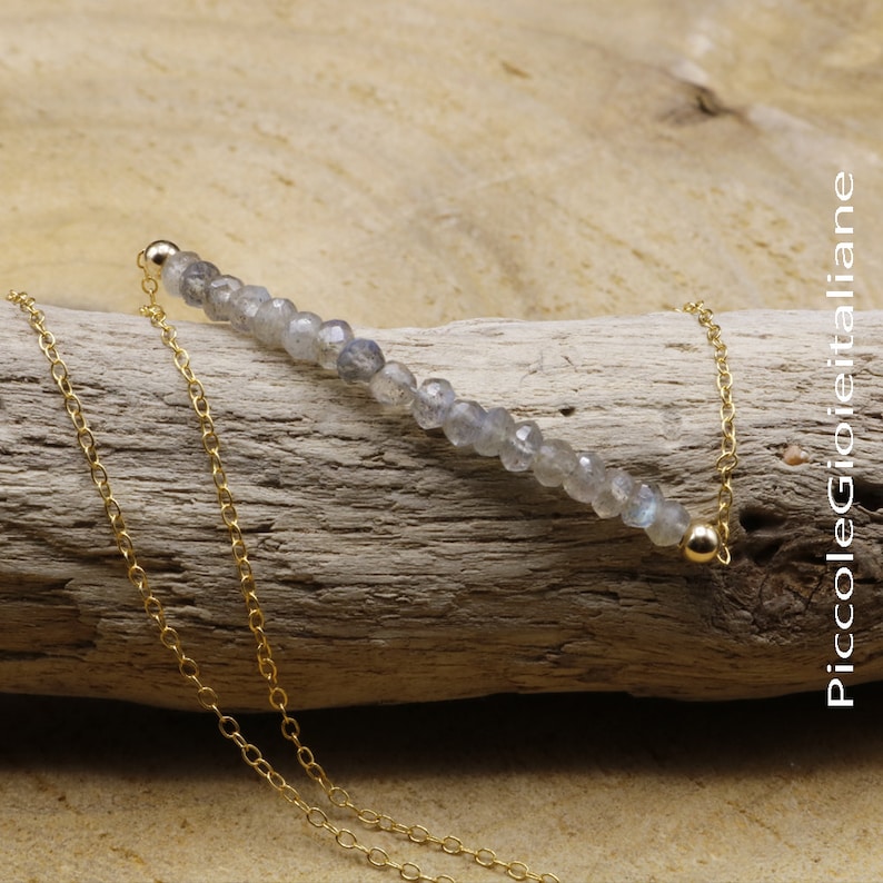 Collana In Labradorite Bianca A Rondelle E Elementi Irregolari - Foto 10