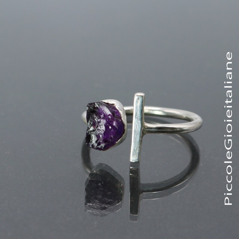 Anello in argento sterling con ametista cabochon: stile vintage - Italia